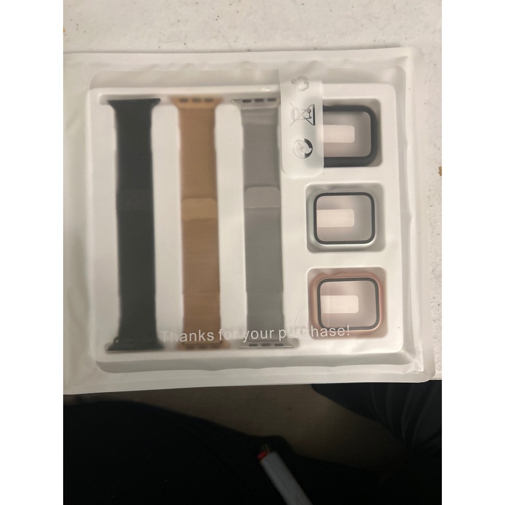 6pc Apple Watch Band and Case Set Milanese Loop Mesh Magnetic 42mm